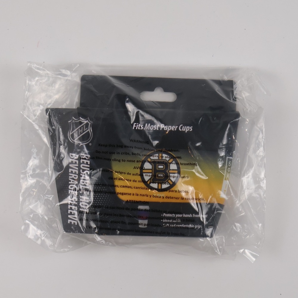 Sok-It NHL Boston Bruins Reusable Hot Beverage Sleeve Cup Insulator Black NWT